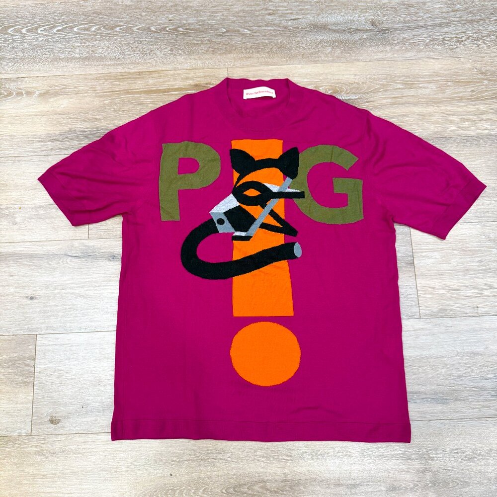 Walter Van Beirendonck (Fall 2018) men’s short sleeve wool Pig top